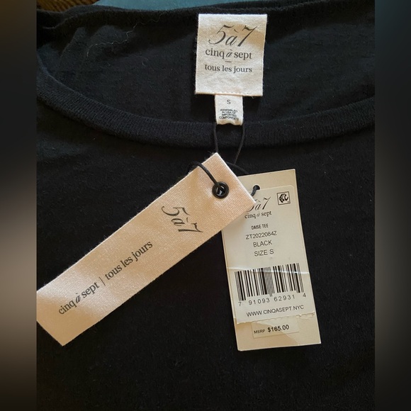 Cinq a Sept Black Daise Tee - Picture 5 of 6